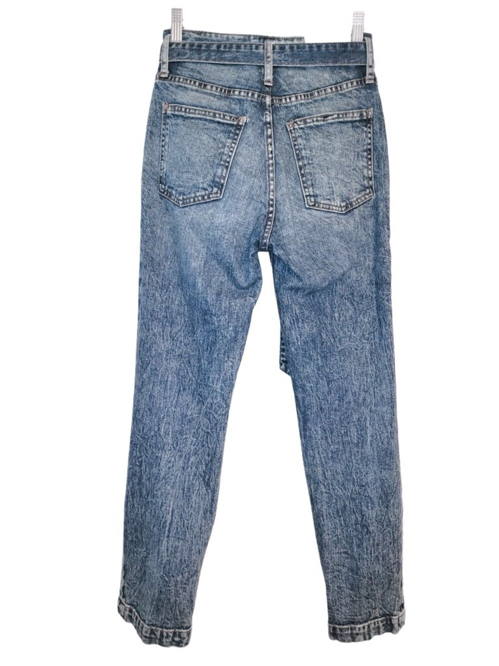 Jonathan Simkhai Standard Theo Pleated Belted High Waist Crop Jeans - Picture 5 of 9